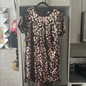 Black and Copper Sequin Dress